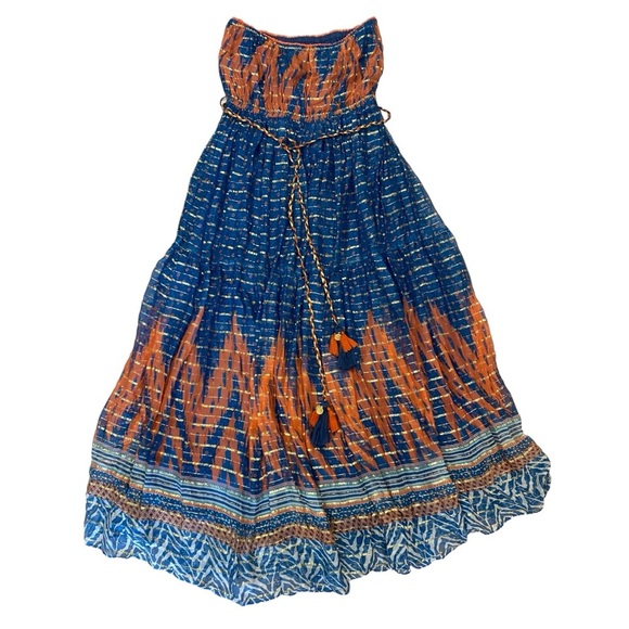 NWT Verb by Pallavi Singhee Nora Maxi Dress in Blue Motif Size 8 - Picture 5 of 16